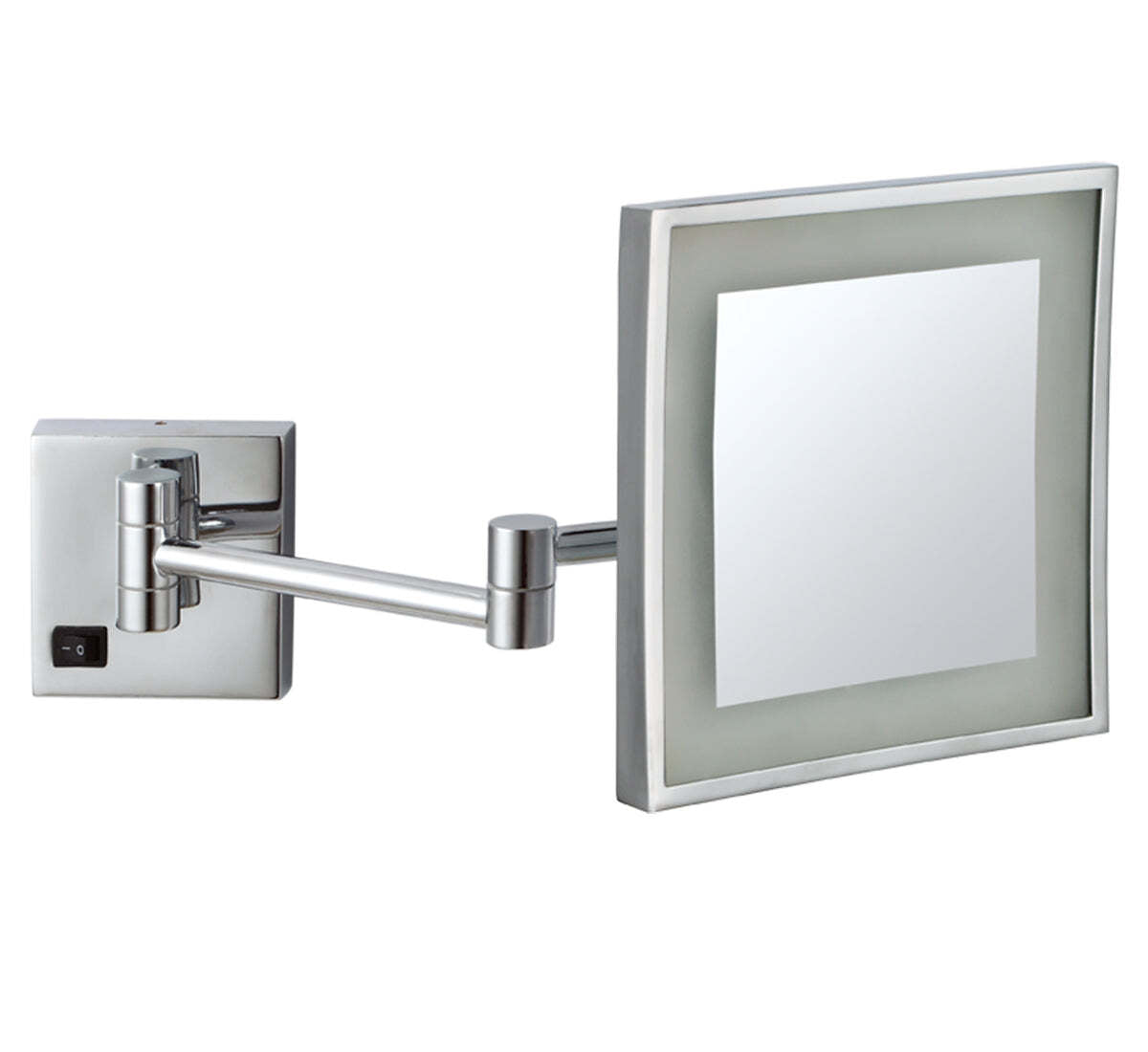 Dolphy 180° led wall mount 3x magnifying mirror 8 inch - silver chrome finish