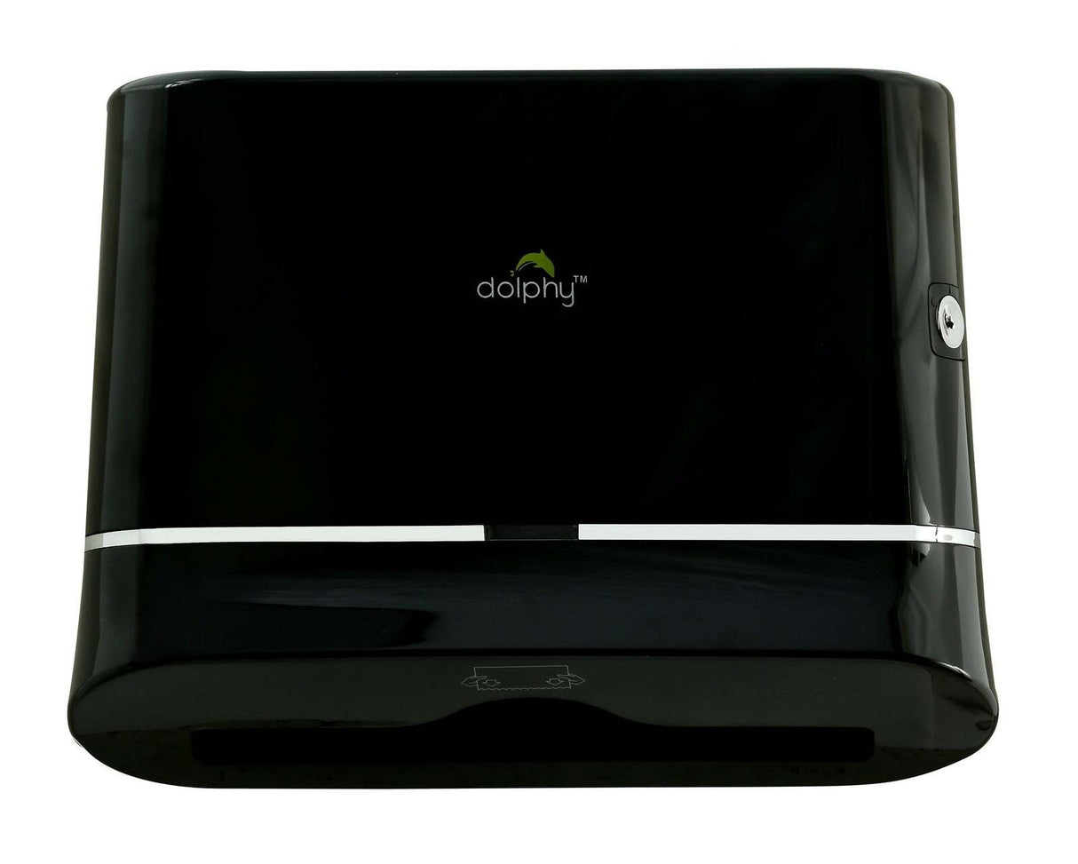 Dolphy ultraslim durable abs paper towel dispenser - black