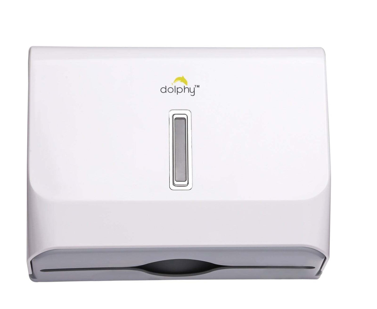 Dolphy multifold slimline durable abs paper towel dispenser - white