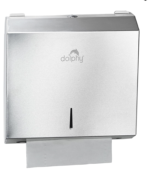 Dolphy slimline stainless steel paper towel dispenser - silver