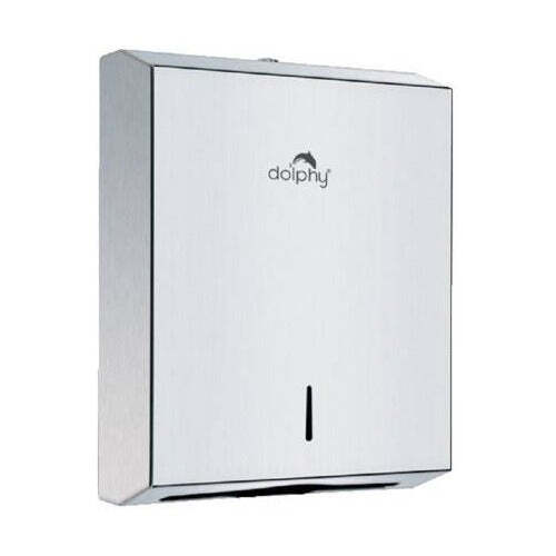 Dolphy secure lock stainless steel slimline paper towel dispenser - white