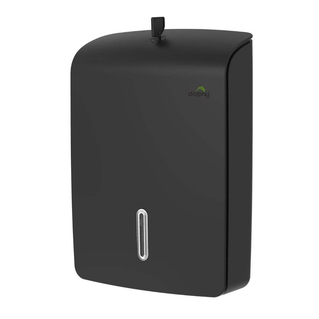 Dolphy jumbo plaza ultraslim abs paper towel dispenser - black
