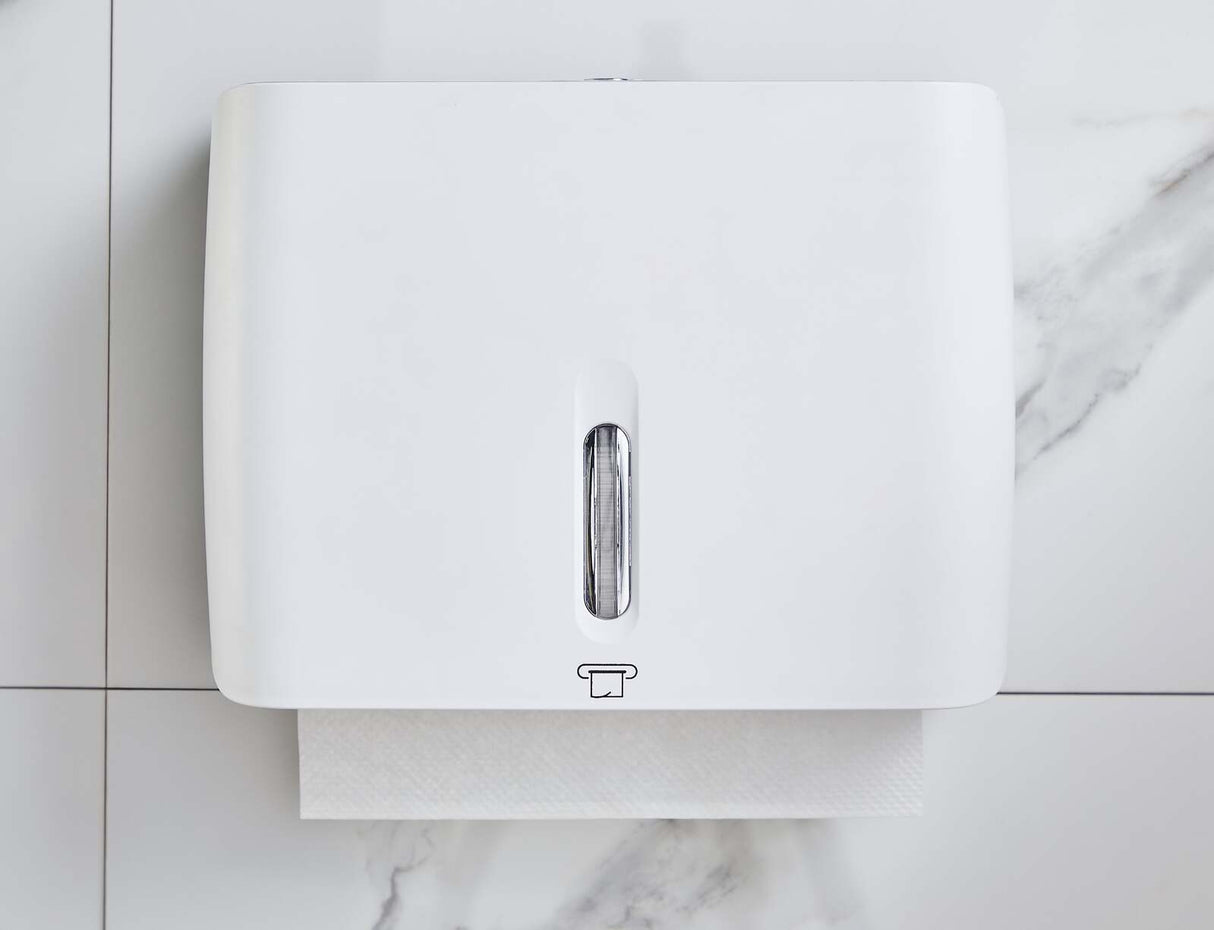 Dolphy horizontal durable abs slim paper towel dispenser - white