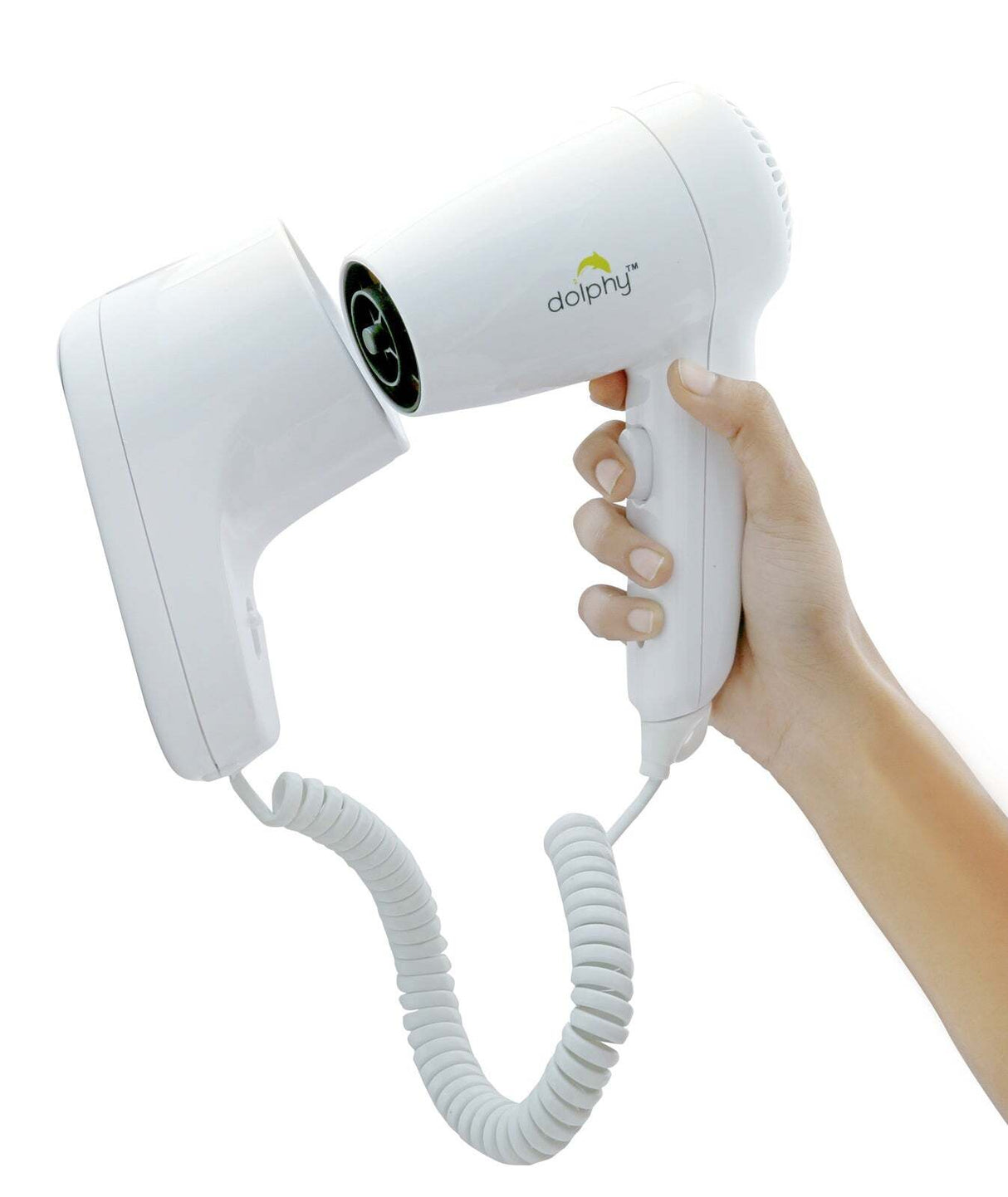 Dolphy energy efficient wall mounted hair dryer 1200w - white