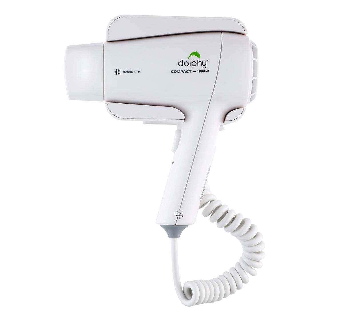 Dolphy plaza hot and cold wall mount hair dryer 1800w - white