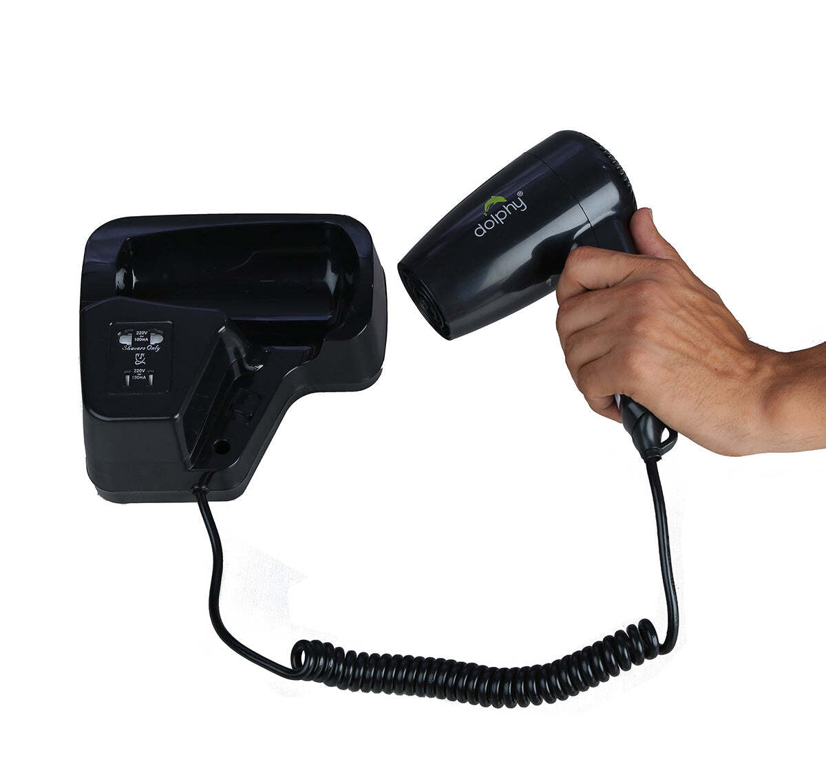 Dolphy fast-drying wall mounted hair dryer 1200w - black