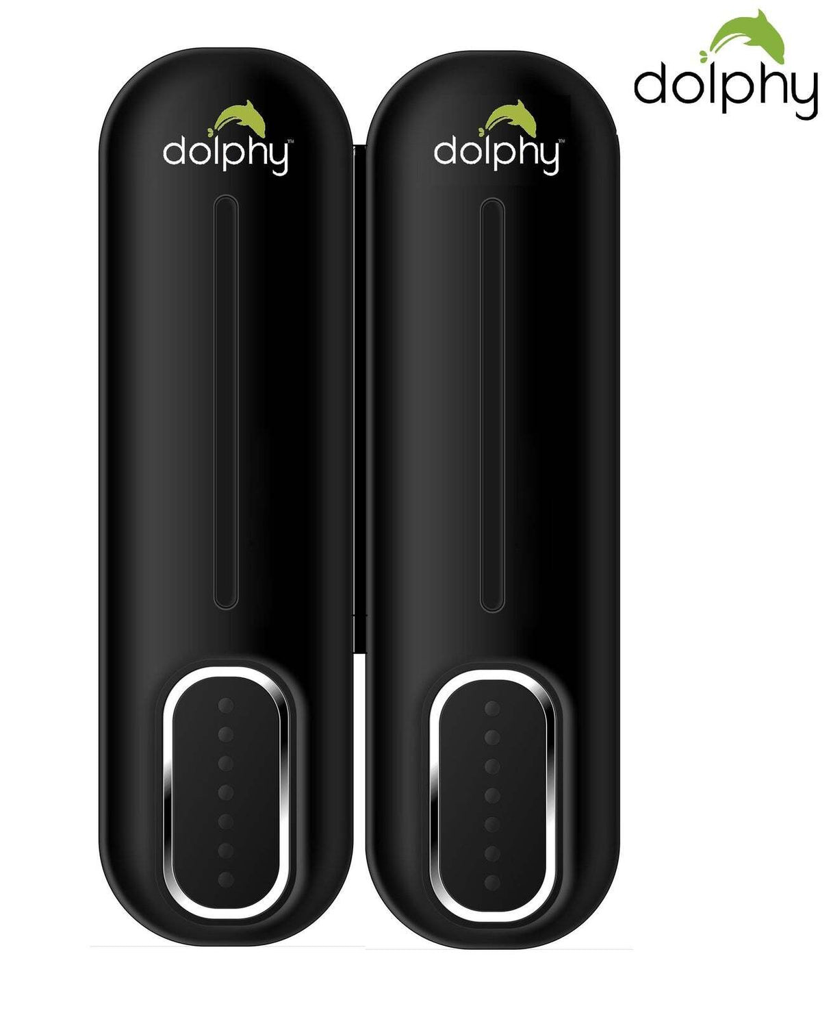 Dolphy multi compatible abs wall mount soap dispenser 300ml (pack of 2)- black