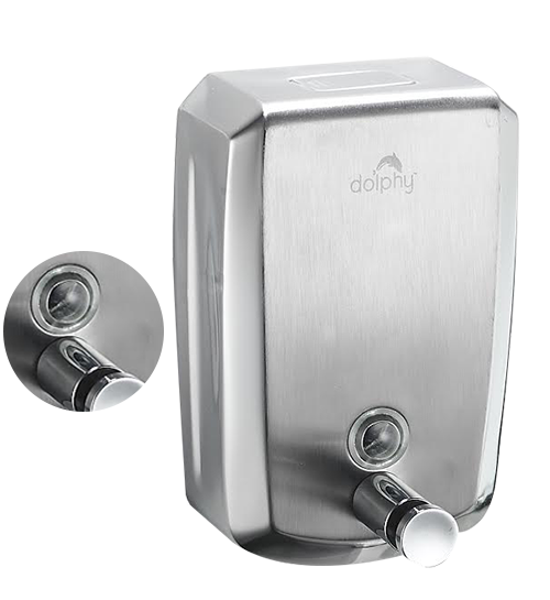 Dolphy manual multi compatible stainless steel soap dispenser 1000ml – silver