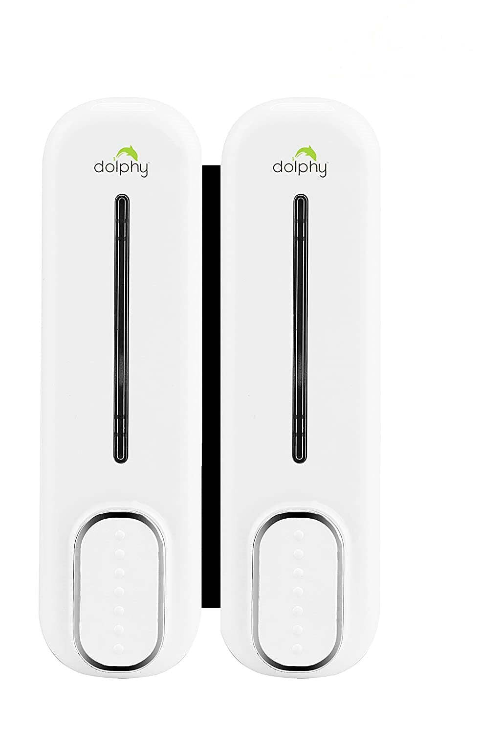 Dolphy multi compatible abs wall mount soap dispenser 300ml (pack of 2)- white