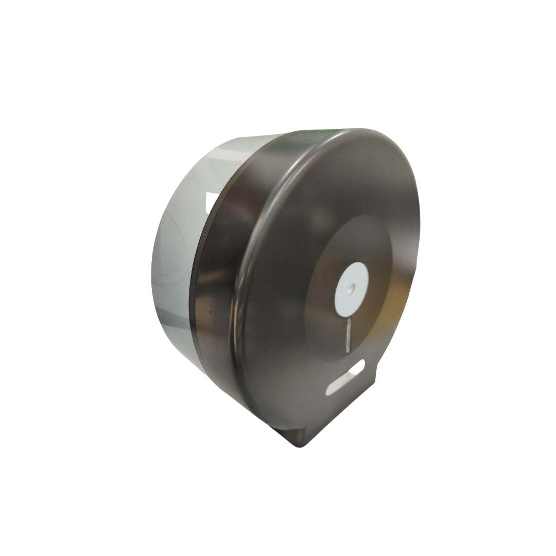 Dolphy jumbo lockable durable abs toilet roll dispenser - black