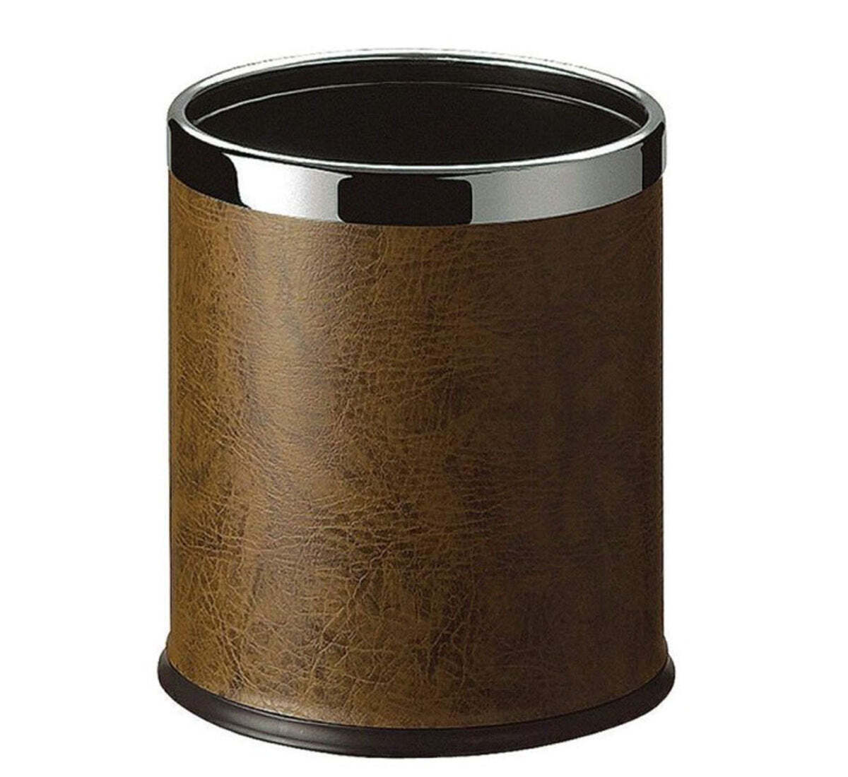 Dolphy round leatherette room bin 10l - brown