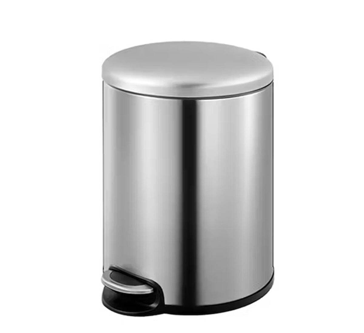 Dolphy stainless steel round bin with foot pedal 3l - silver