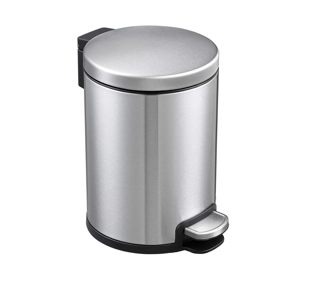 Dolphy round stainless steel pedal bin 3l - silver