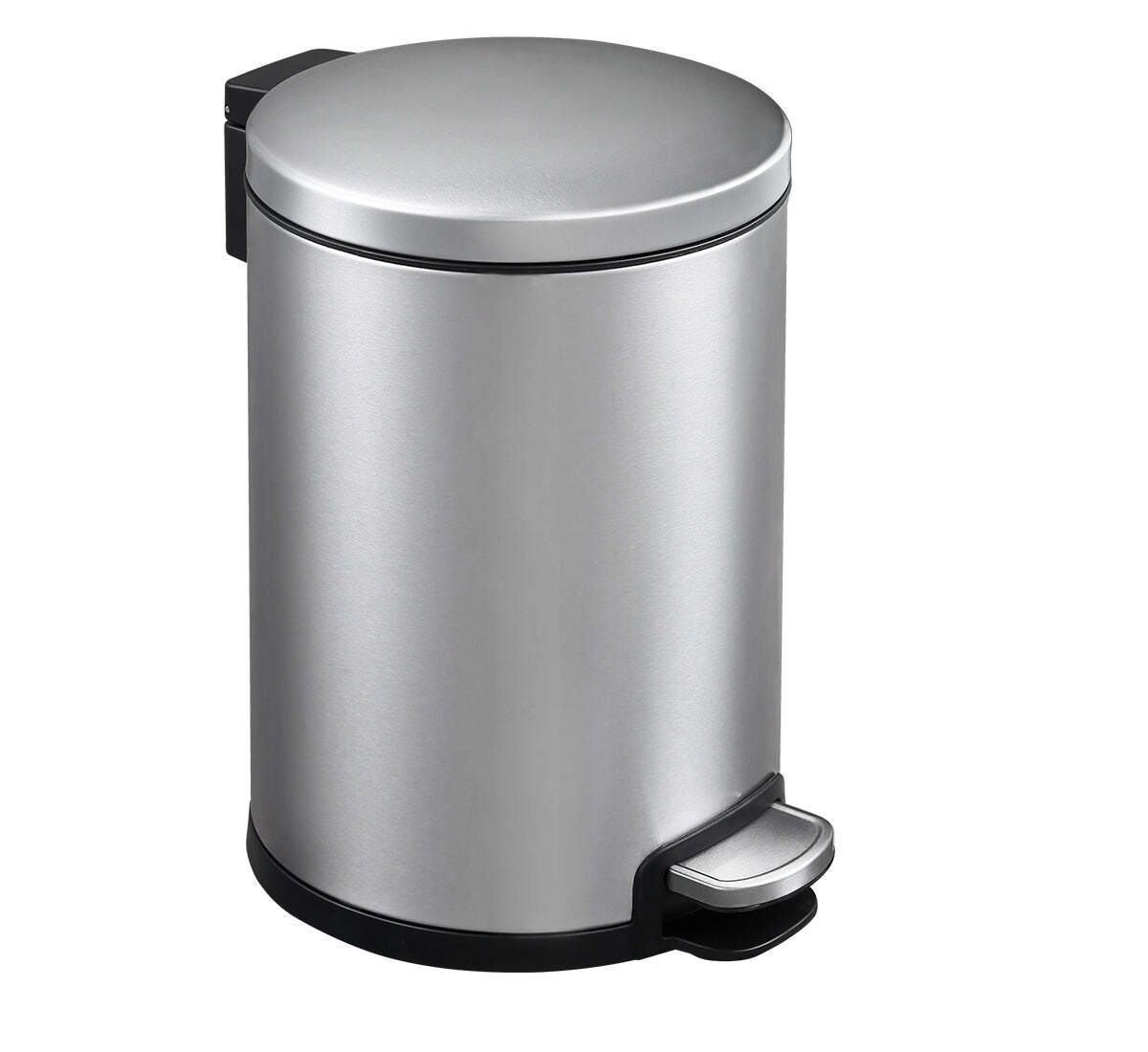 Dolphy stainless steel round bin with foot pedal 6l - silver