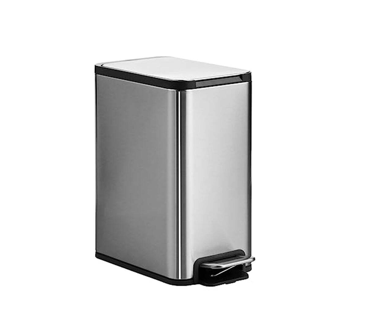 Dolphy stainless steel indoor trash can with foot pedal 5l - silver