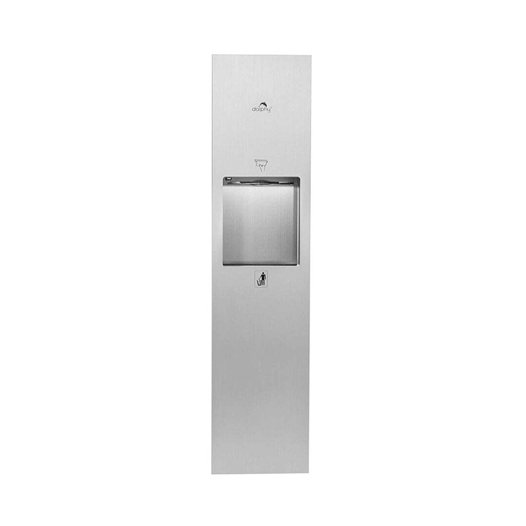 Dolphy automatic 2-in-1 washroom recessed panel stainless steel - silver