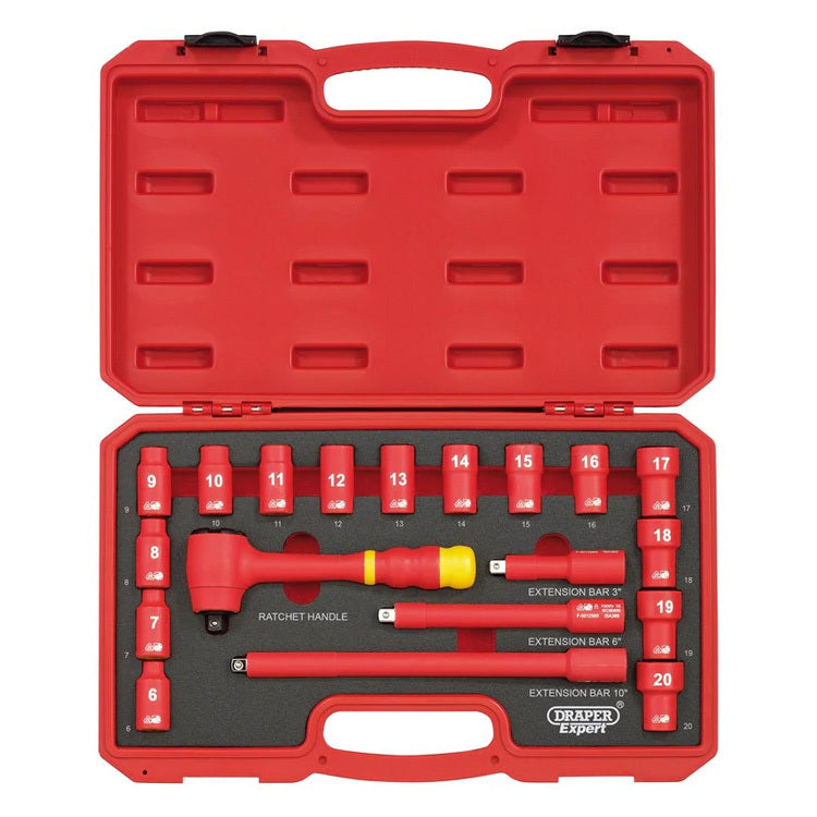 Draper Tools 19 Piece 3/8" Sq Dr VDE Socket Set DRA31057