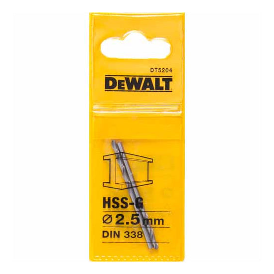 DeWalt 2.5mm HSS-G High Performance 118° Point Angle - 2pk DT5204-QZ