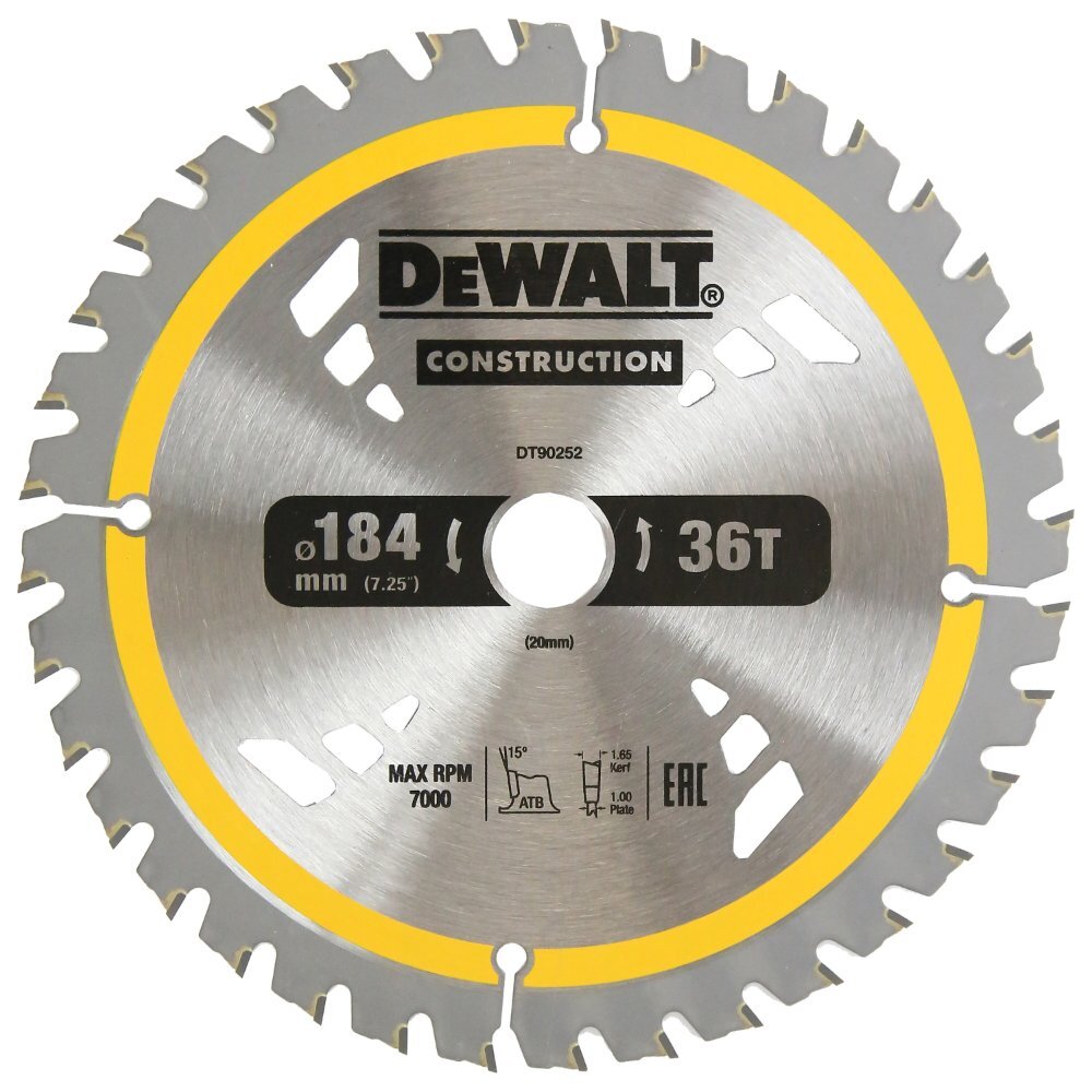 Dewalt 184mm 36t Extreme Construction Circular Saw Blade DT90252-QZ