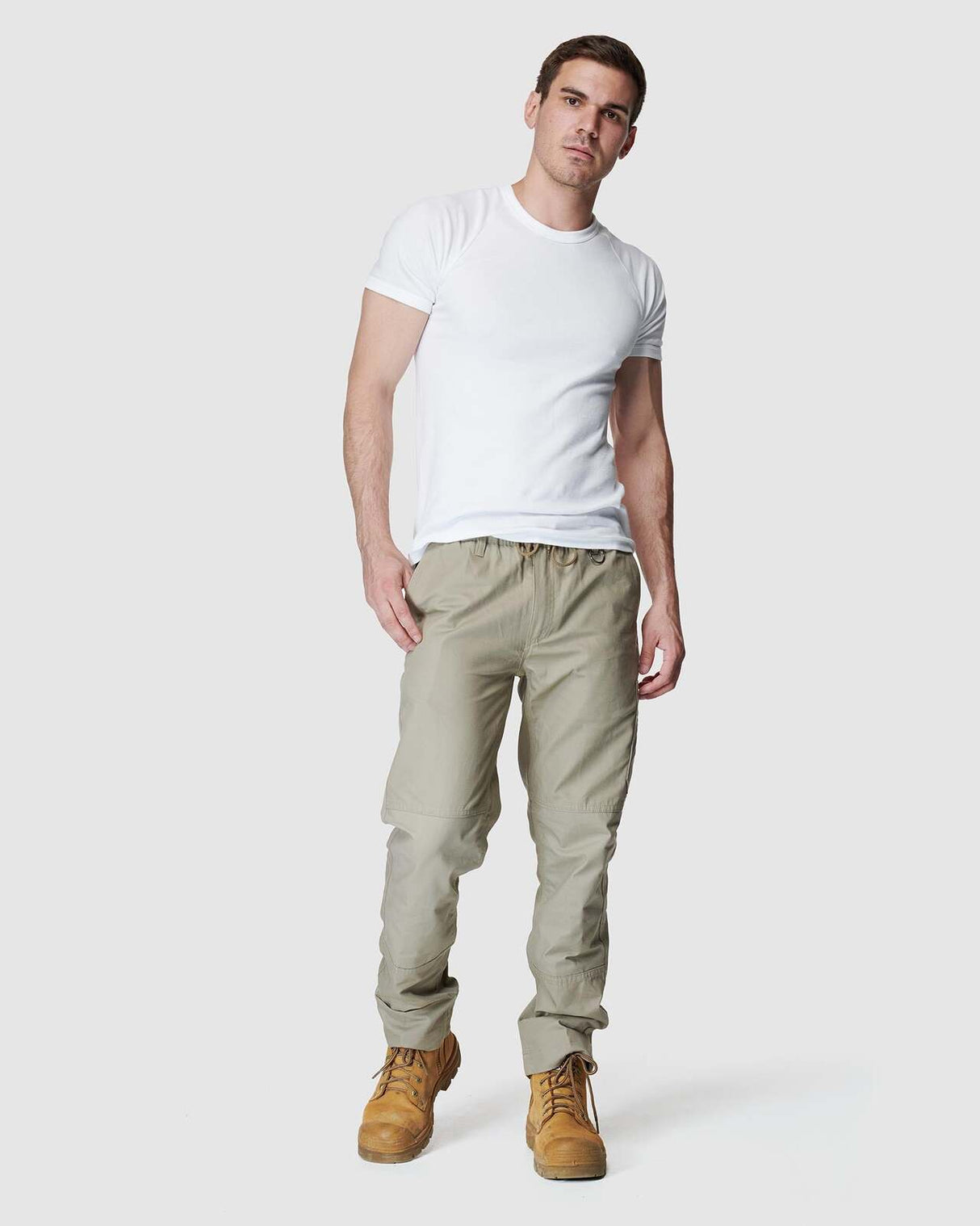 Mens Elastic Pant Stone