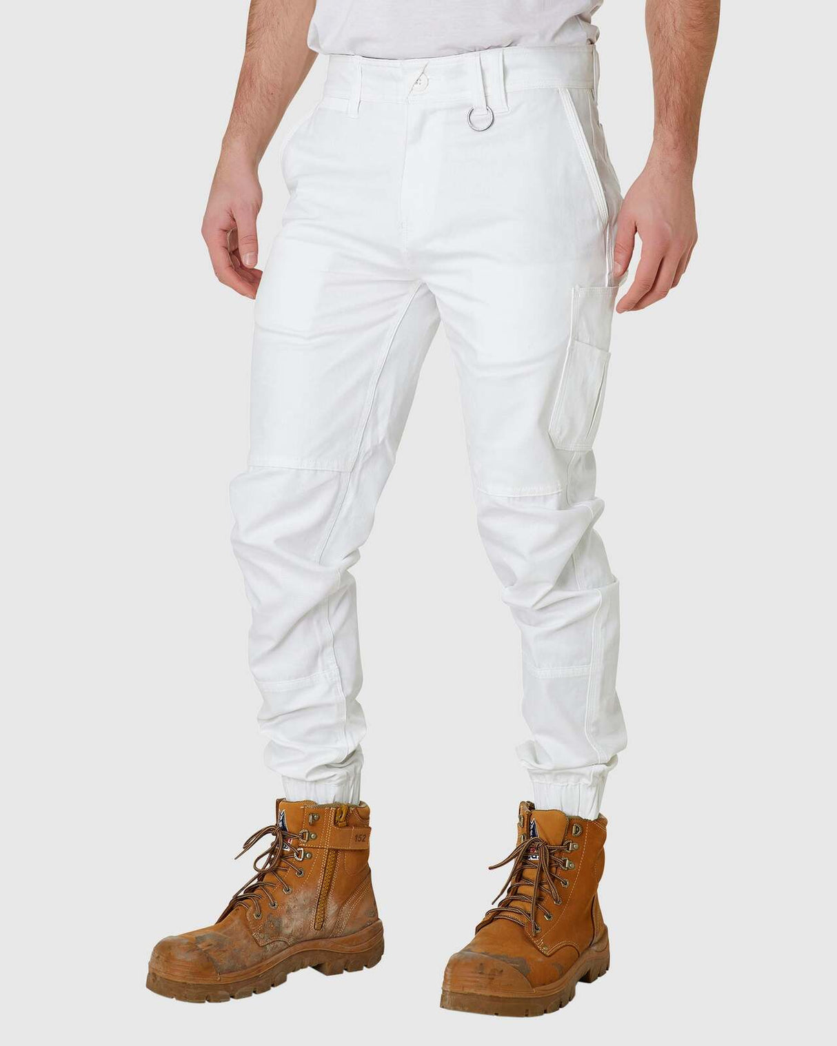 Mens Cuffed Pant White