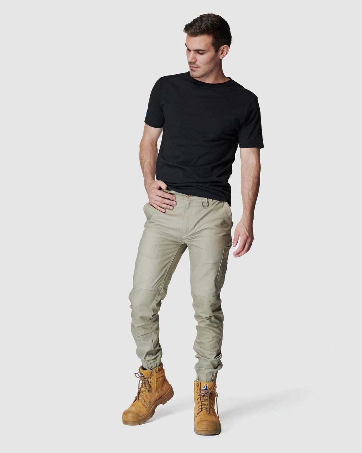 Mens Cuffed Pant Stone