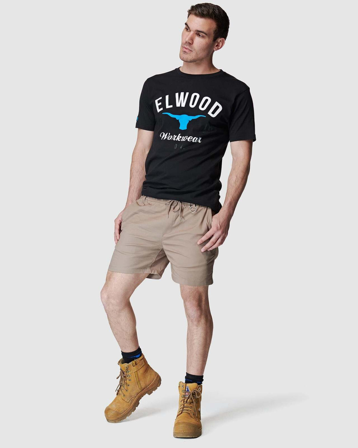 Mens Elastic Basic Short Stone