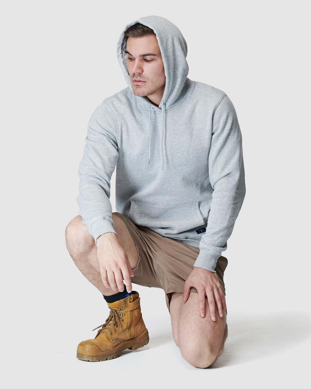 Mens Basic Pullover Grey Marle