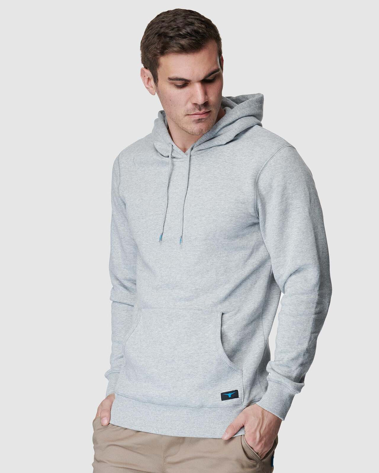 Mens Basic Pullover Grey Marle