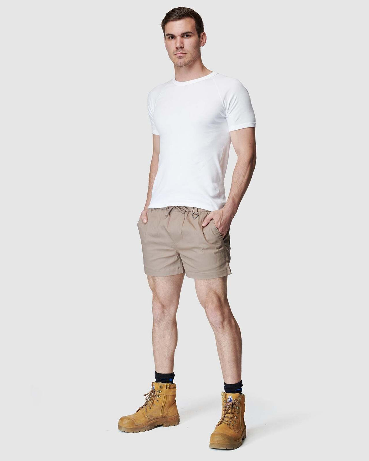 Mens Elastic Short Short Stone