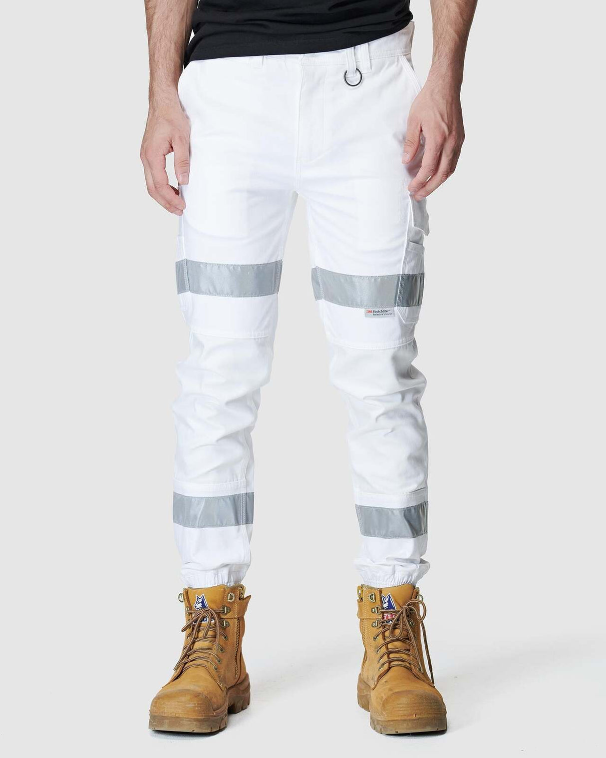 Mens Reflective Cuffed Pant White