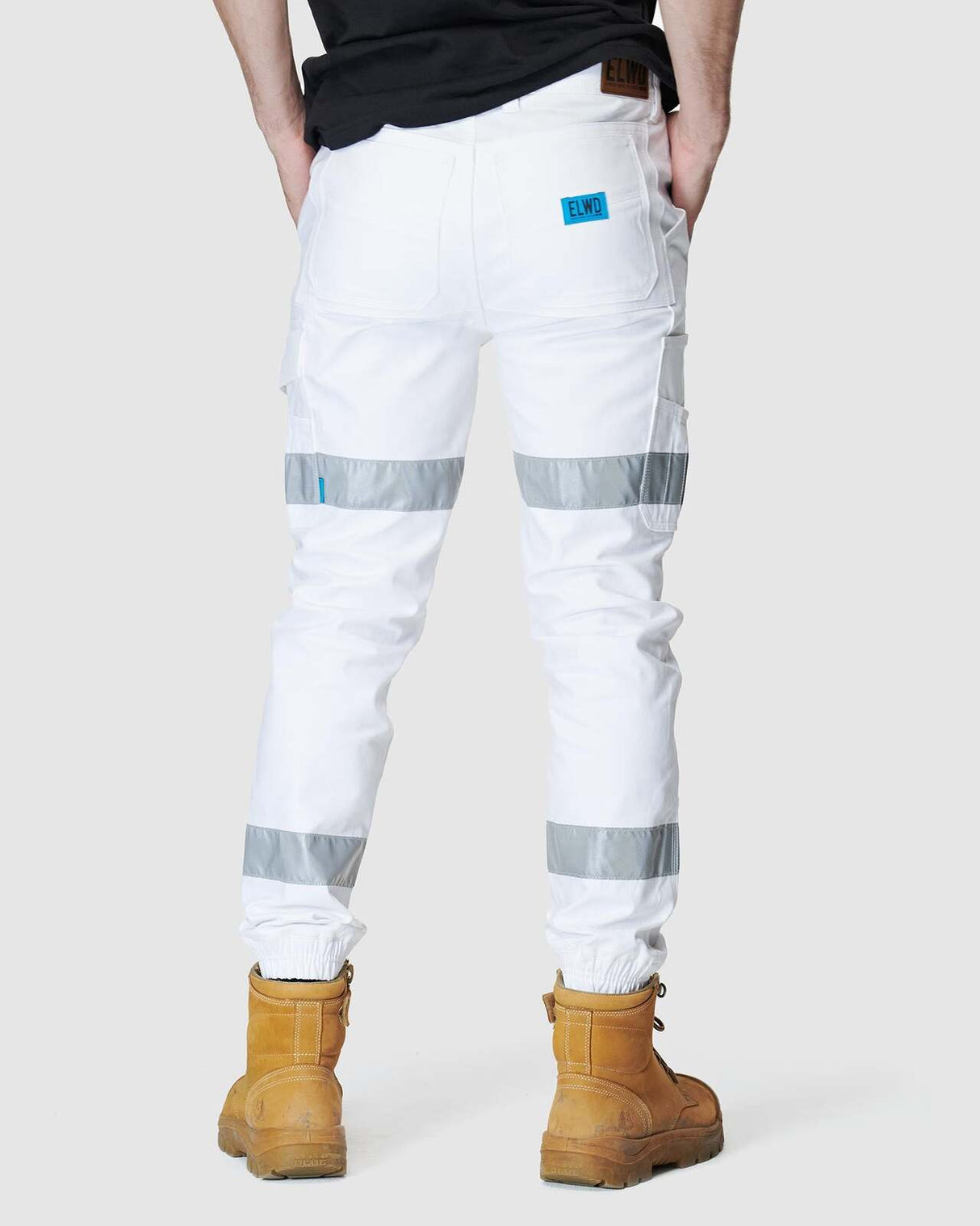 Mens Reflective Cuffed Pant White