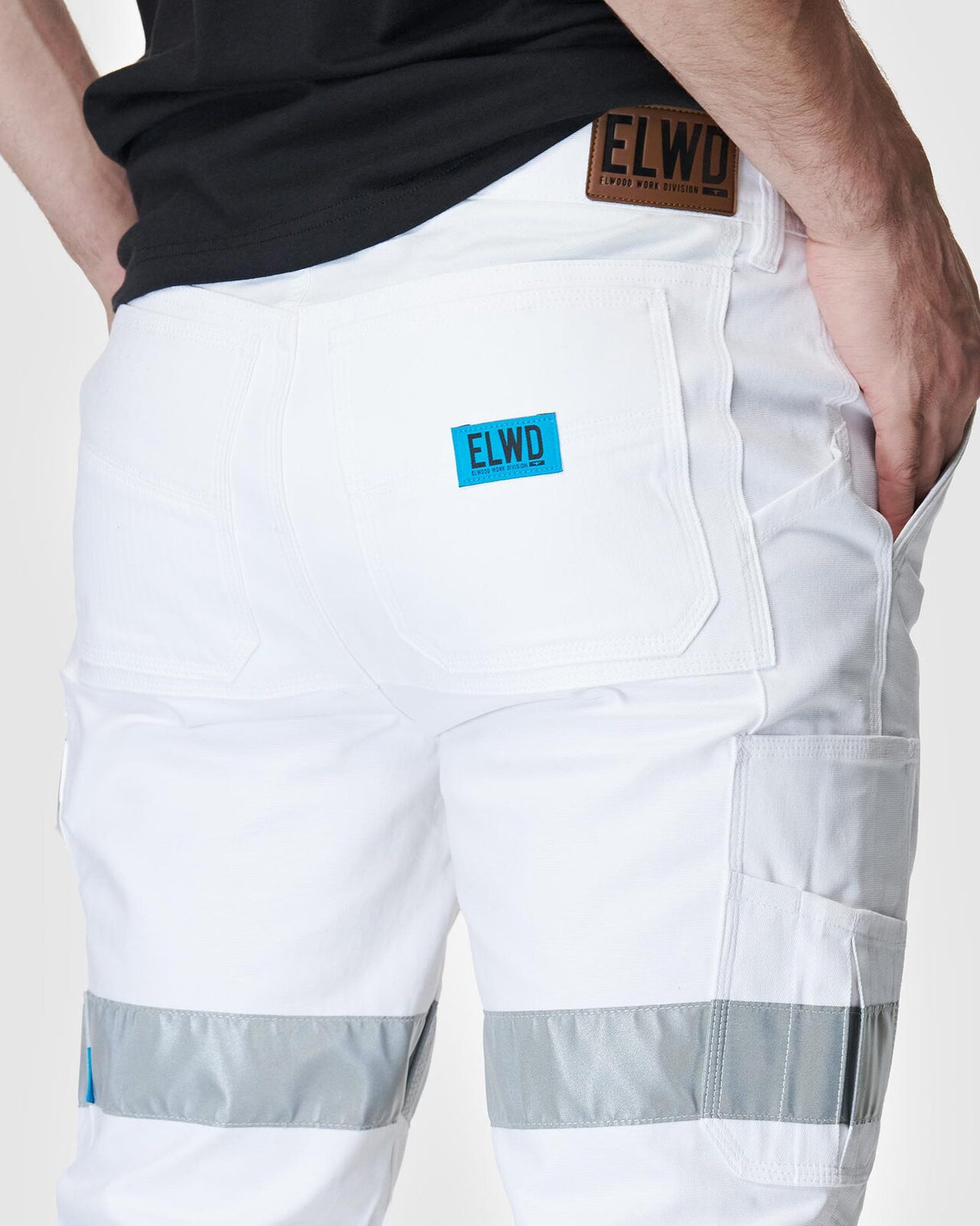 Mens Reflective Cuffed Pant White