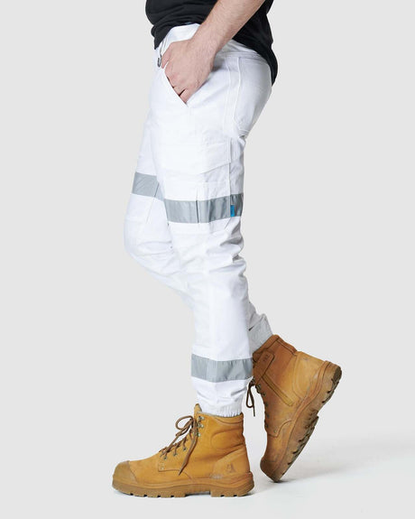 Mens Reflective Cuffed Pant White