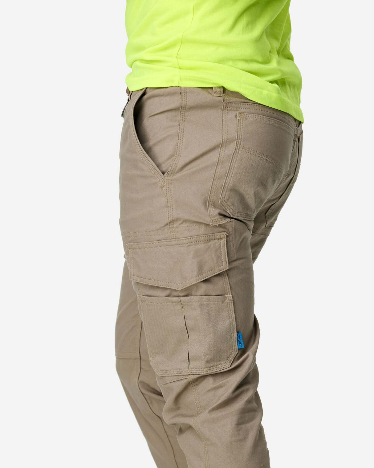 Mens Cuffed Elastic Waist Pant Stone