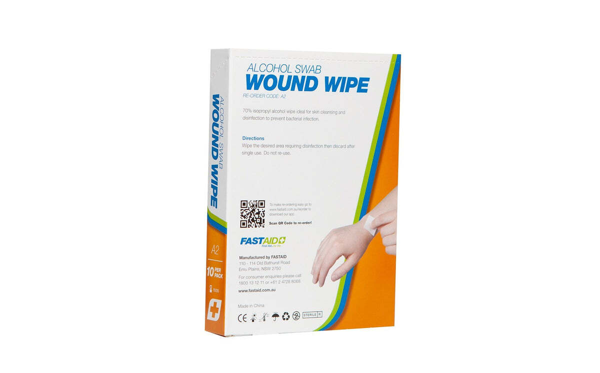 A2 Wound Wipe Alcohol Swab 10pk