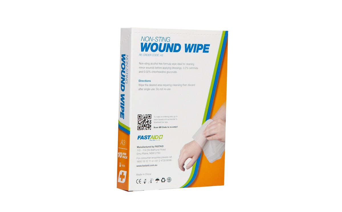 A3 Wound Wipe Non-sting Wipe 10pk