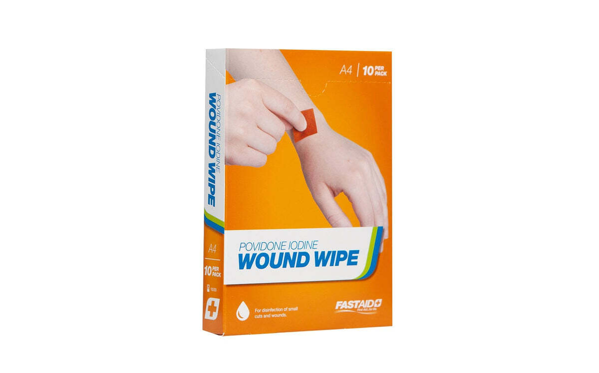A4 Wound Wipe Povidone Iodine Swab 10pk