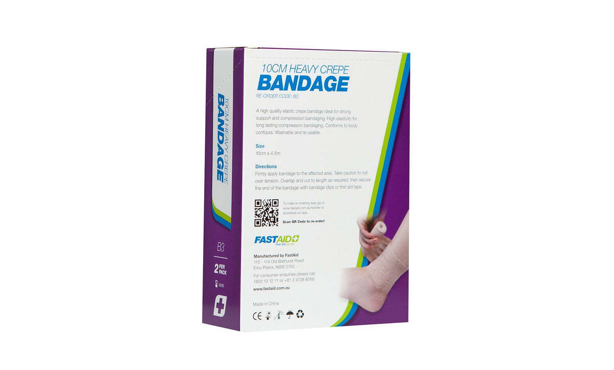 B3 Heavy Crepe Bandage 10cm 2pk