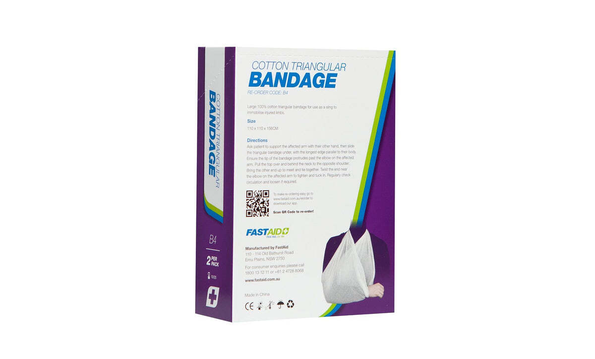 B4 Triangular Bandage Cotton 2pk
