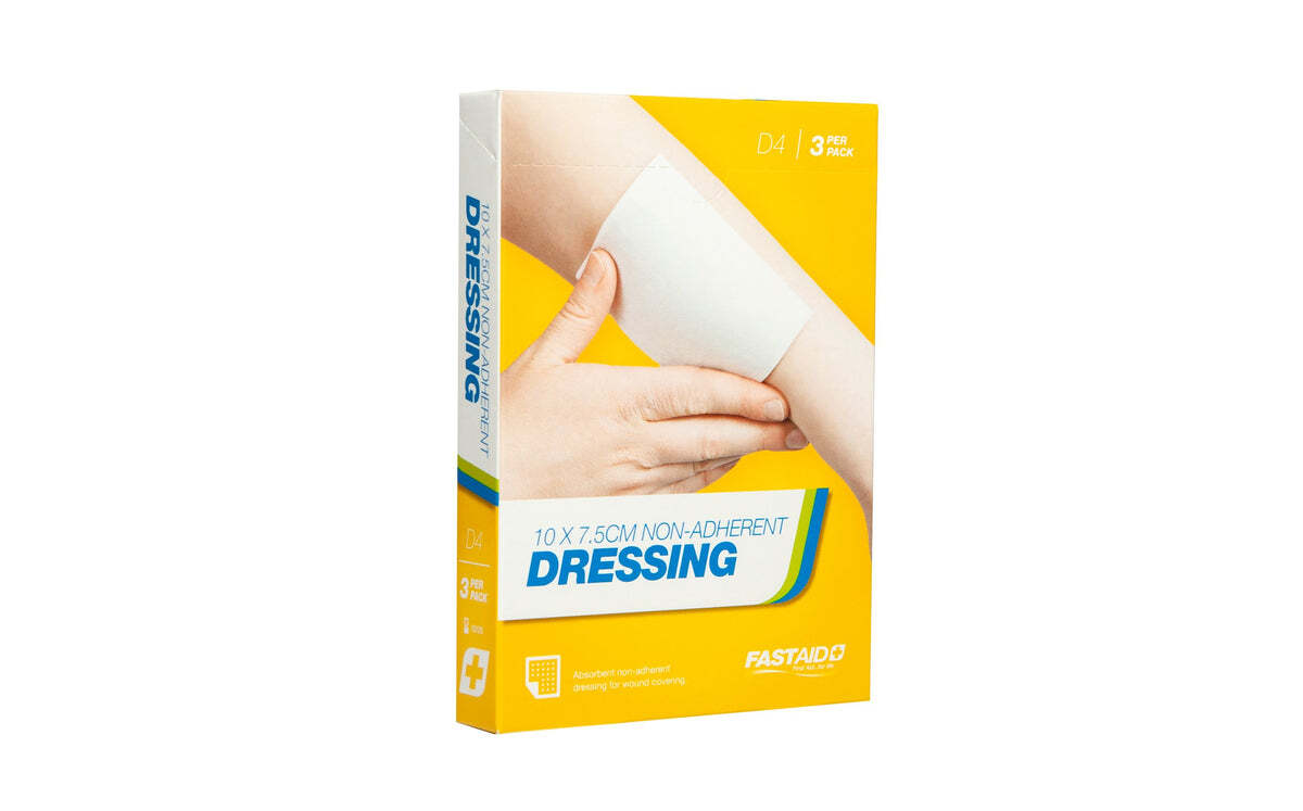 D4 Non-Adherent Dressing 10 x 7.5cm 3pk