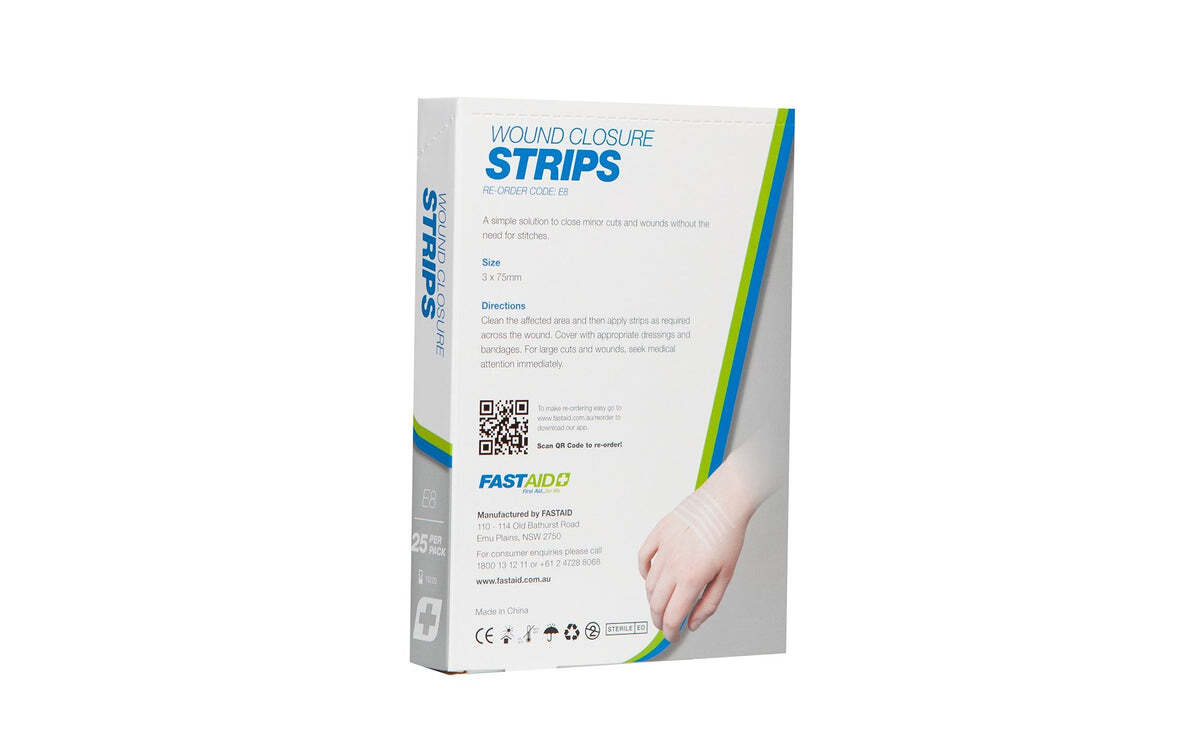 E8 Wound Closure Strips 3 x 75mm 5's 5pk