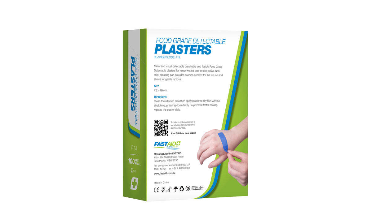 P14 Food Grade Plasters Metal and Visual Detectable 100pk