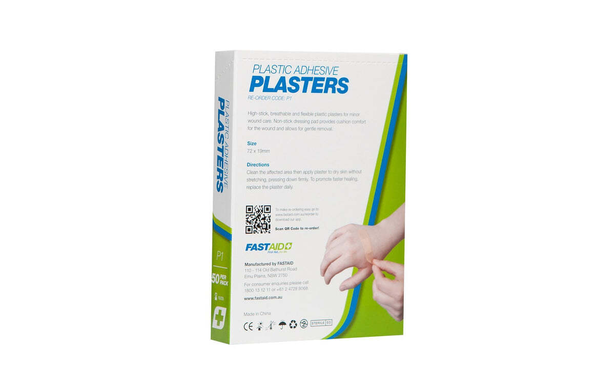 P1 Adhesive Plasters Plastic 72 x 19mm 50pk