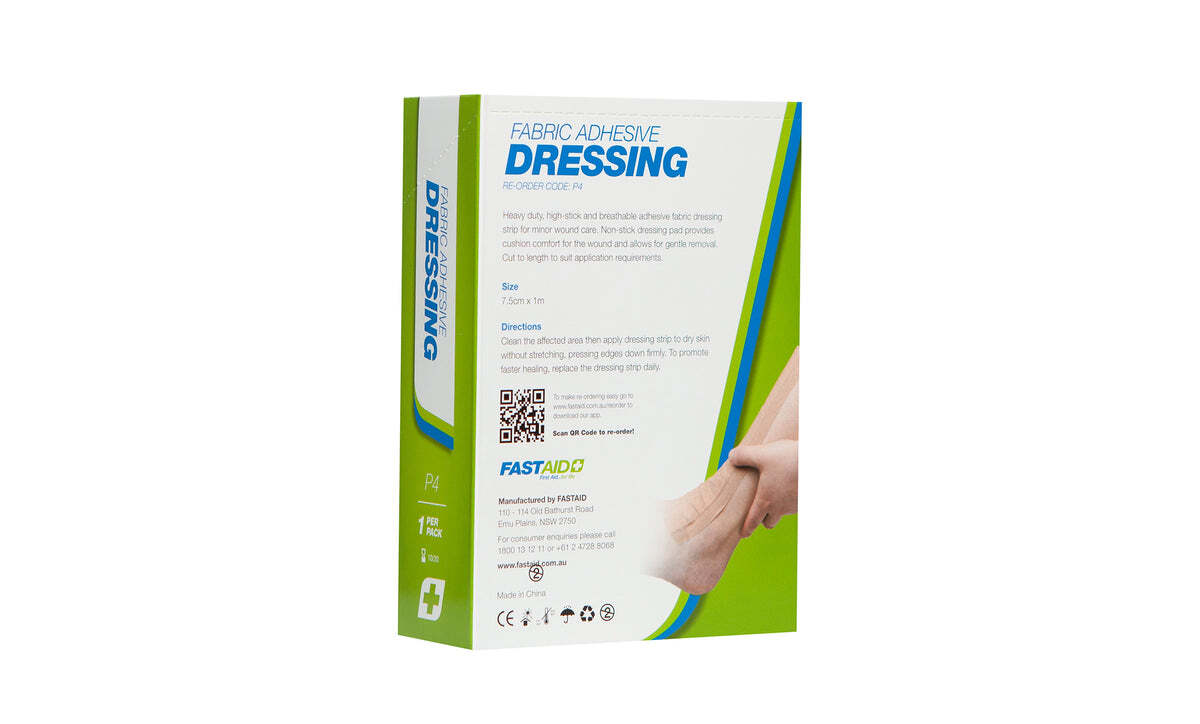 P4 Adhesive Dressing Strip Fabric 7.5cm x 1m 1pk