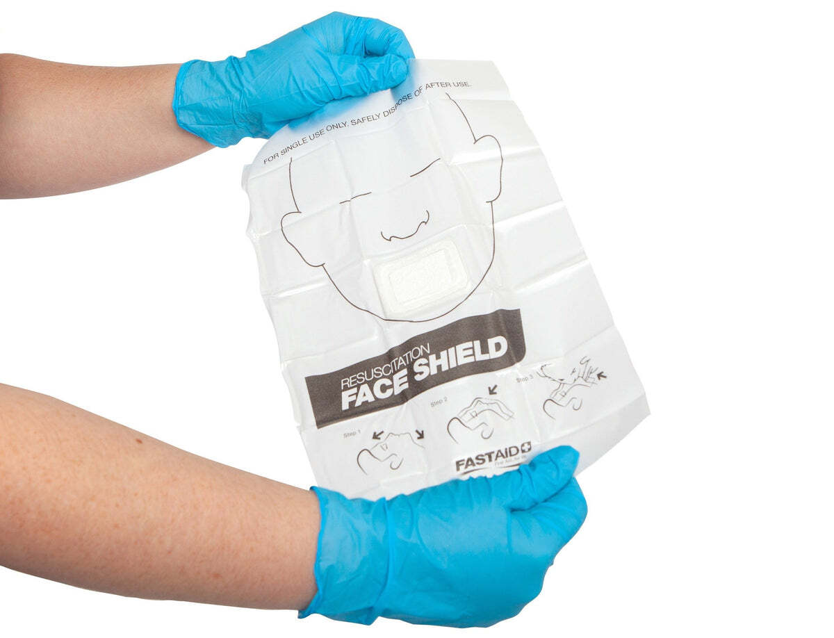 R1-BULK Resuscitation Face Shield Disposable With Valve 50pk