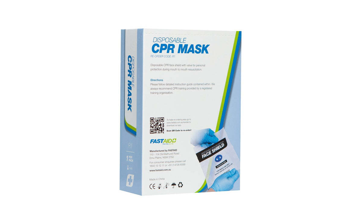 R1 Resuscitation Face Shield Disposable With Valve 1pk