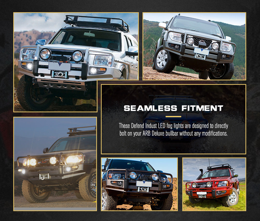 DEFEND INDUST Pair ARB Bullbar Led Fog Lights Driving 4×4 Truck Lamp fits ARB Deluxe Bullbar