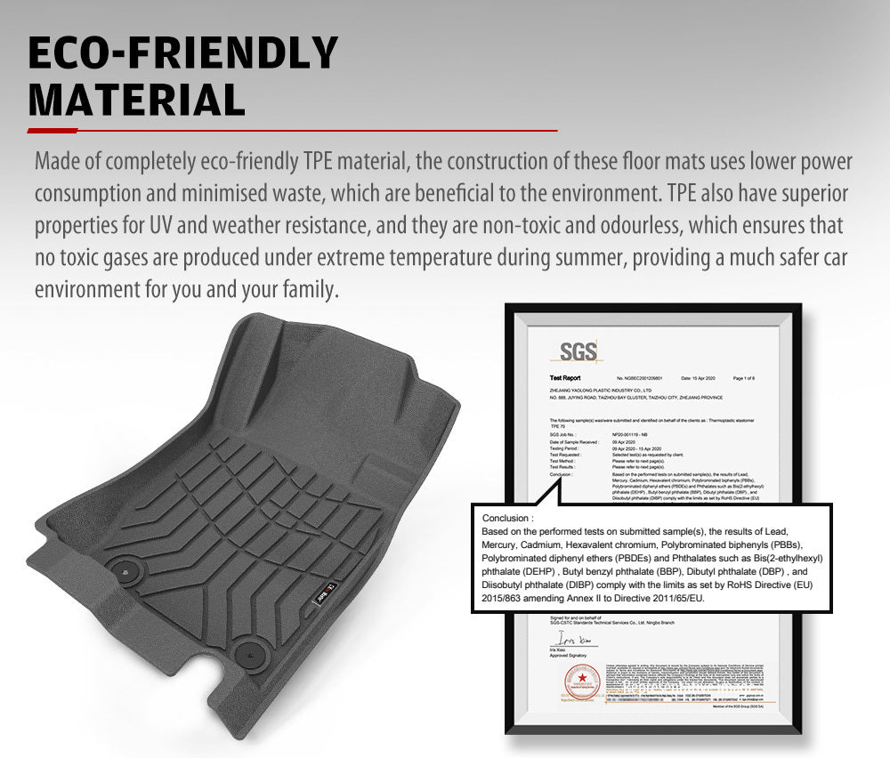 KIWI MASTER 3D TPE Car Floor Mats Liner Fit Mitsubishi Triton MQ 2015-2018