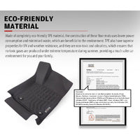 KIWI MASTER 3D TPE Car Floor Mats Liner Fit Toyota Hilux Dual Cab Auto 2016-ON